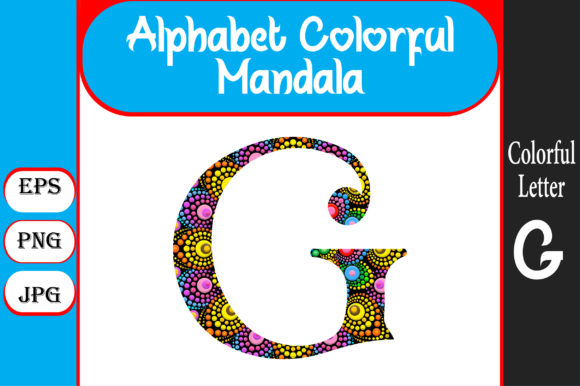 Alphabet Colorful Mandala G: A Versatile Design for Creative Projects
