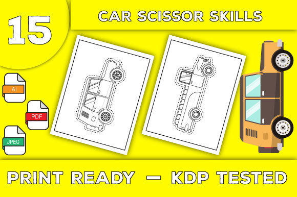 Car Scissor Skills Coloring Book Pages: A Creative and Educational Tool for Kids