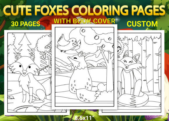 Discover the Charm of Cute Foxes Coloring Book with a Free Book Cover
