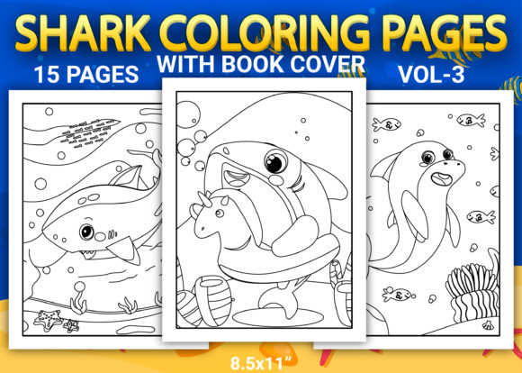 Discover the Ultimate Shark Coloring Book: Vol-3 with Unique Designs and High-Quality Print-Ready PDF