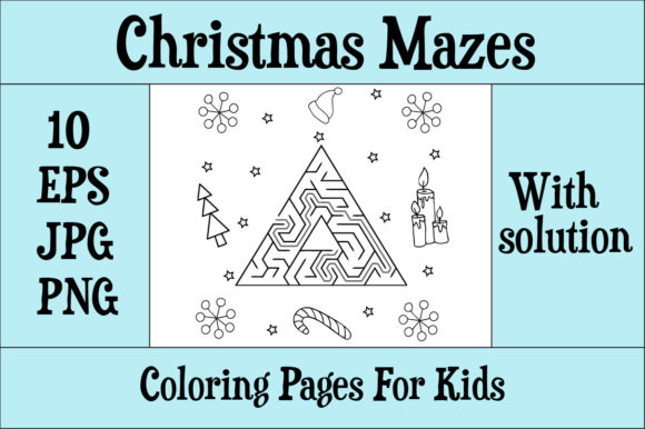 Engaging Christmas Mazes Coloring Pages for Kids: A Perfect Addition to Your Activity Book