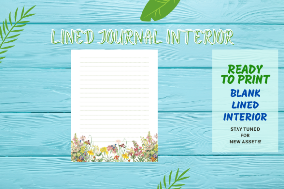 Floral Blank Lined Journal Interior