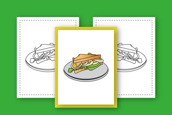 Fun Chicken Sandwich Coloring Pages for Kids