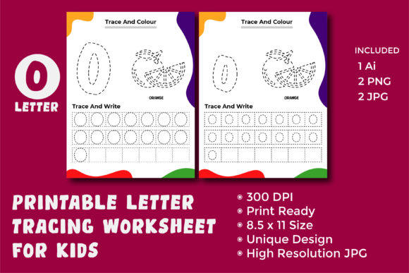 Tracing, Coloring, and Writing Letter O