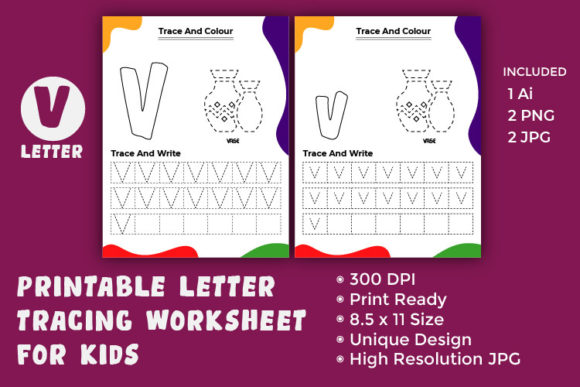 Tracing, Coloring and Writing Letter V: A Strategic Tool for Early Childhood Development